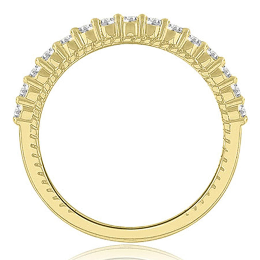 14K Yellow Gold 0.27 cttw Antique Style Petite Round Cut Diamond Wedding Ring (I1, H-I)