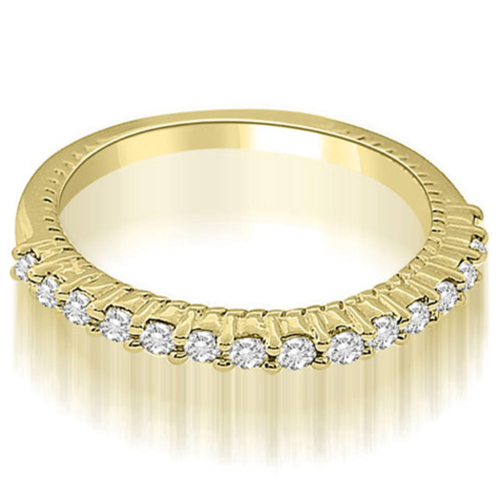 14K Yellow Gold 0.27 cttw Antique Style Petite Round Cut Diamond Wedding Ring (I1, H-I)