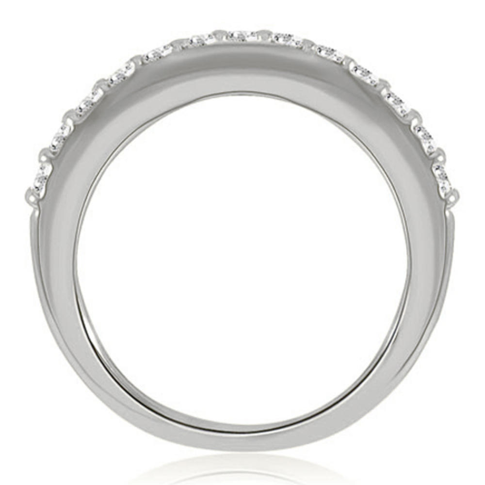 14K White Gold 0.21 cttw  Curved Round Cut Diamond Wedding Band (I1, H-I)