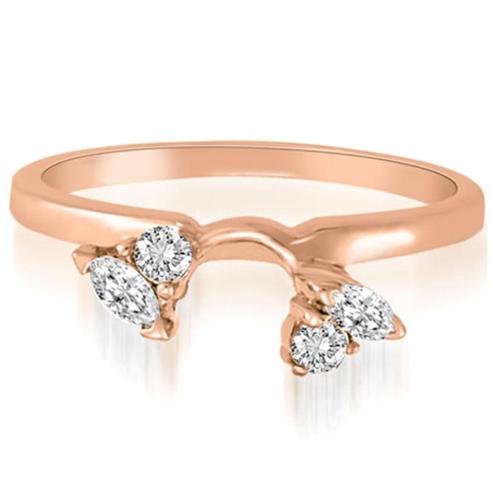 0.30 Cttw Round- and Marquise-Cut 14K Rose Gold Diamond Wedding Ring
