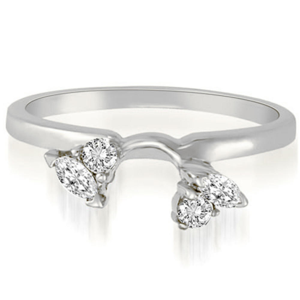 14K White Gold 0.30 cttw  Round And Marquise Diamond Enhancer Wedding Ring (I1, H-I)
