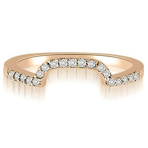 0.19 Cttw Round-Cut Curved 14K Rose Gold Diamond Wedding Ring