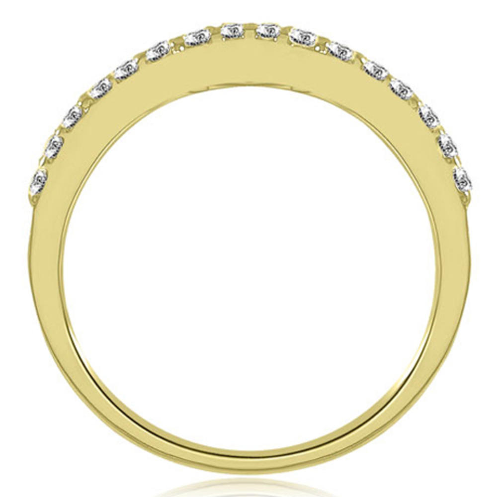 14K Yellow Gold 0.24 cttw  Curved Round Cut Diamond Wedding Ring (I1, H-I)