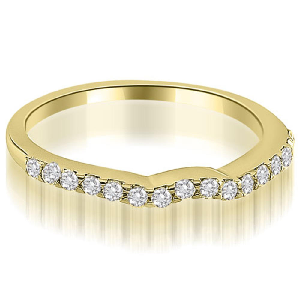 14K Yellow Gold 0.24 cttw  Curved Round Cut Diamond Wedding Ring (I1, H-I)