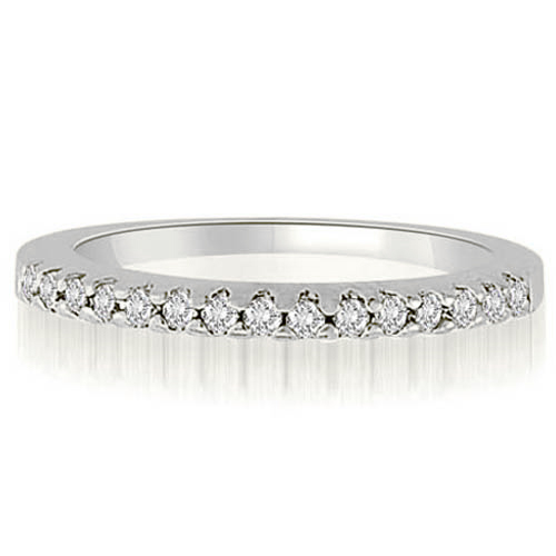 18K White Gold 0.12 cttw  Classic Round Cut Shared-Prong Diamond Wedding Ring (I1, H-I)