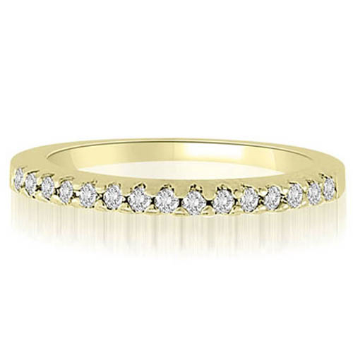 18K Yellow Gold 0.12 cttw  Classic Round Cut Shared-Prong Diamond Wedding Ring (I1, H-I)
