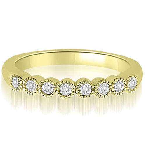 14K Yellow Gold 0.25 cttw  Antique Milgrain Round Cut Diamond Wedding Ring (I1, H-I)