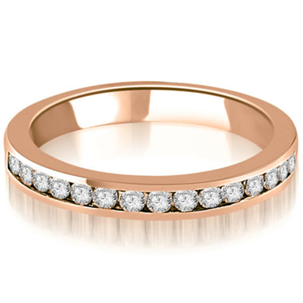18K Rose Gold 0.30 cttw  Round Diamond Classic Channel Wedding Band (I1, H-I)