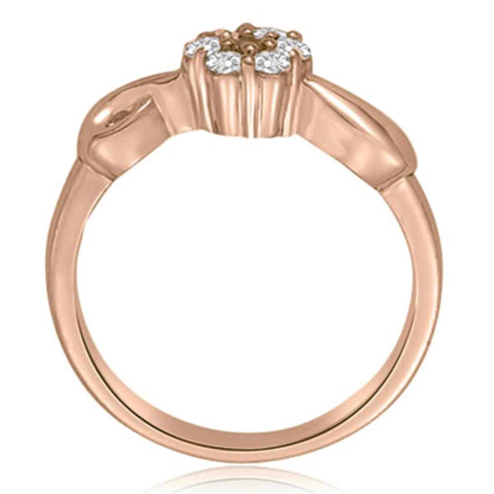 0.25 Cttw. Round Cut 18K Rose Gold Diamond Engagement Ring