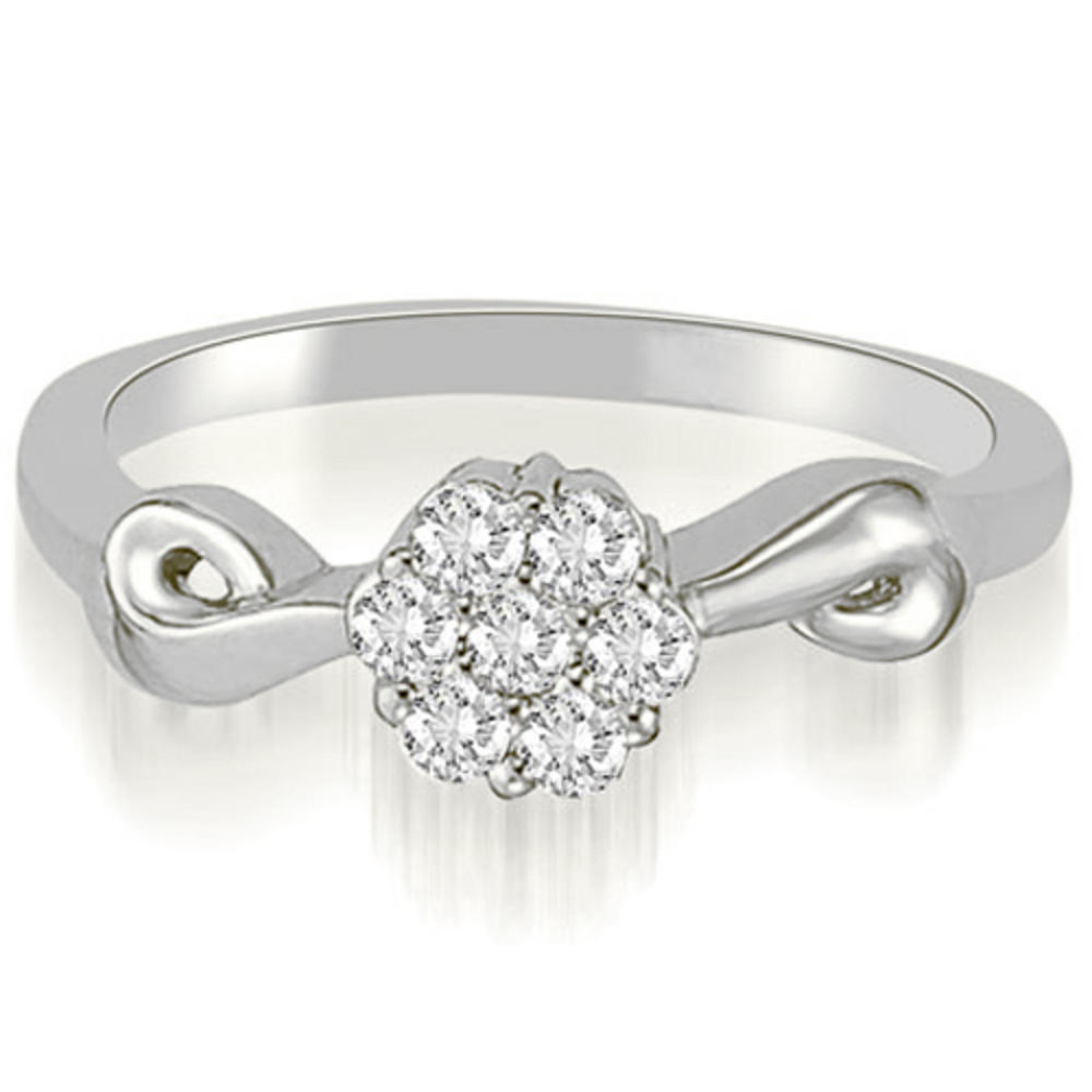 0.25 Cttw Round Cut 18k White Gold Diamond Engagement Ring
