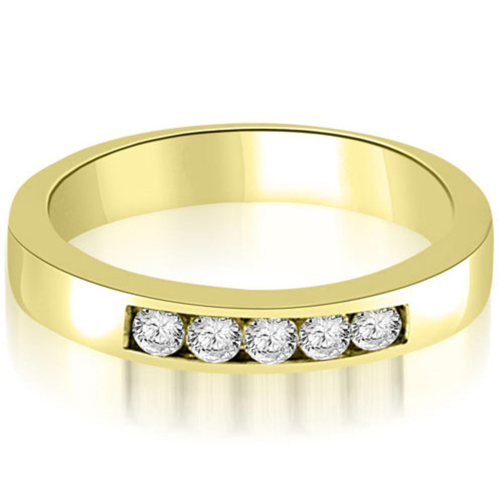 14K Yellow Gold 0.35 cttw Round Diamond 5-Stone Channel Wedding Band (I1, H-I)