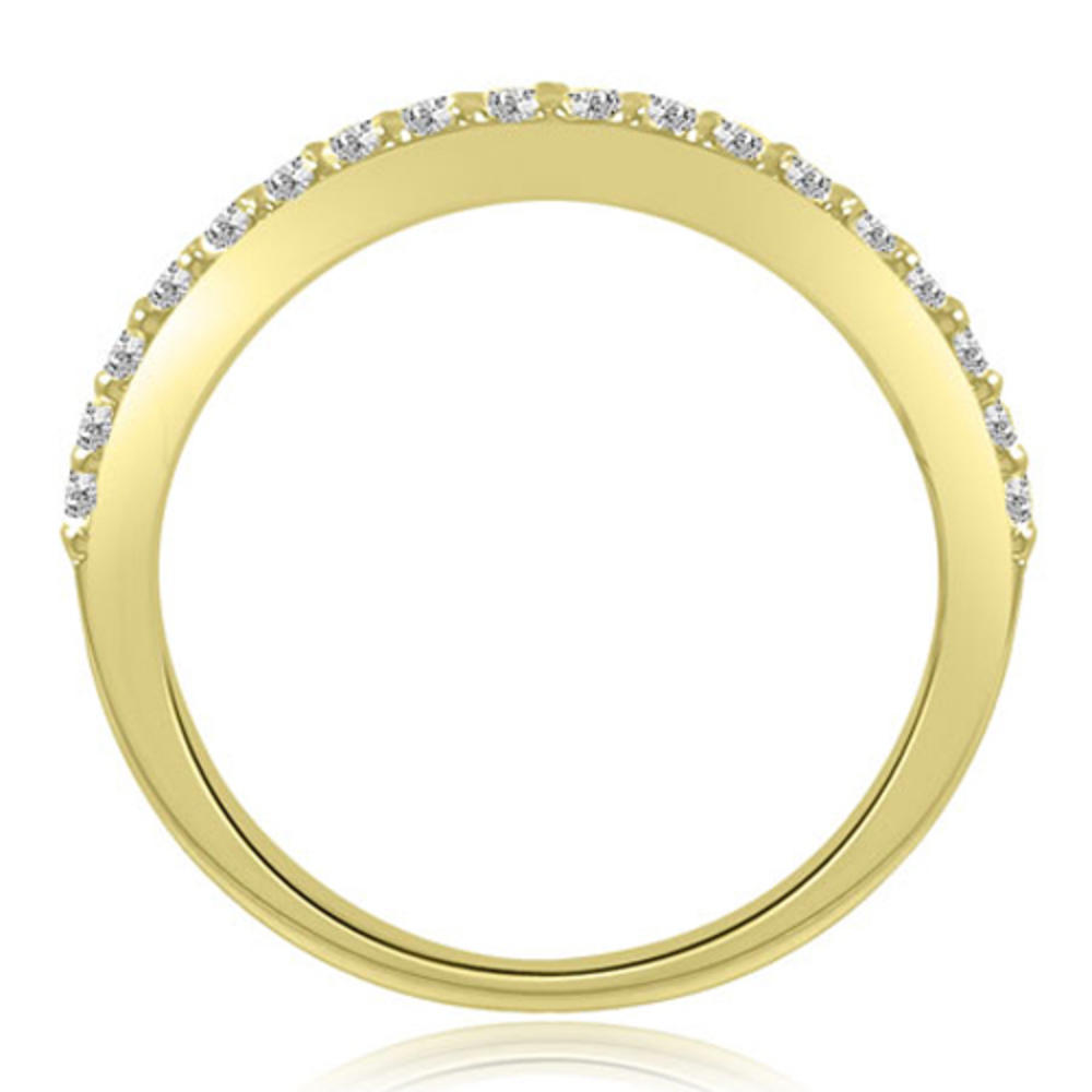 0.25 Cttw Round-Cut 14K Yellow Gold Diamond Curved Wedding Ring