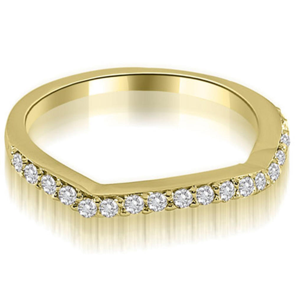 0.25 Cttw Round-Cut 14K Yellow Gold Diamond Curved Wedding Ring