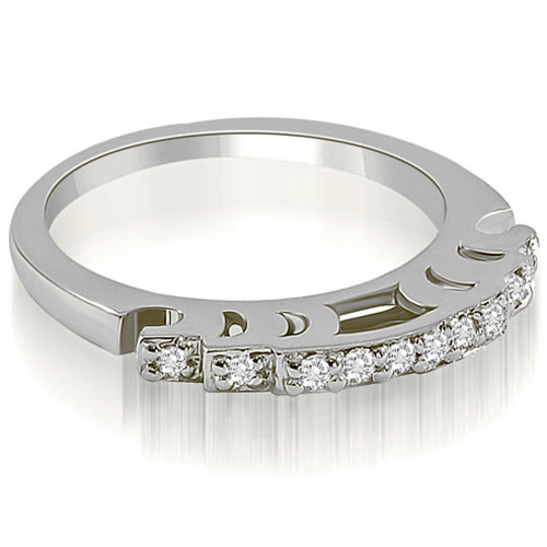 0.15 Cttw Round Cut 14K White Gold Diamond Wedding Ring