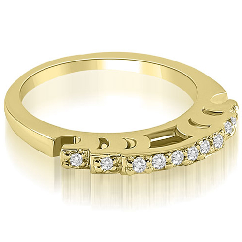 0.15 Cttw Round Cut 14K Yellow Gold Diamond Wedding Ring