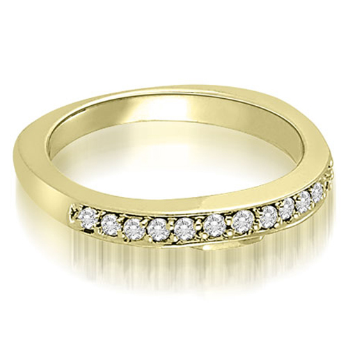 0.26 Cttw Round Cut 14K Yellow Gold Diamond Wedding Ring
