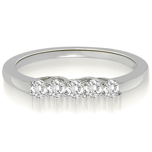 14K White Gold 0.25 cttw  Classic Trellis Round Cut Diamond Wedding Ring (I1, H-I)
