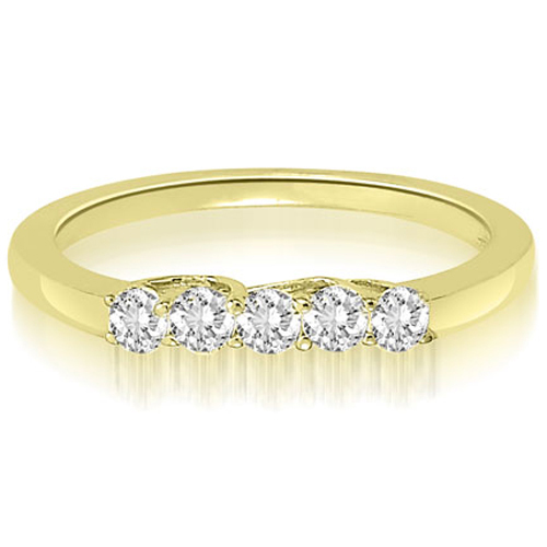14K Yellow Gold 0.25 cttw  Classic Trellis Round Cut Diamond Wedding Ring (I1, H-I)