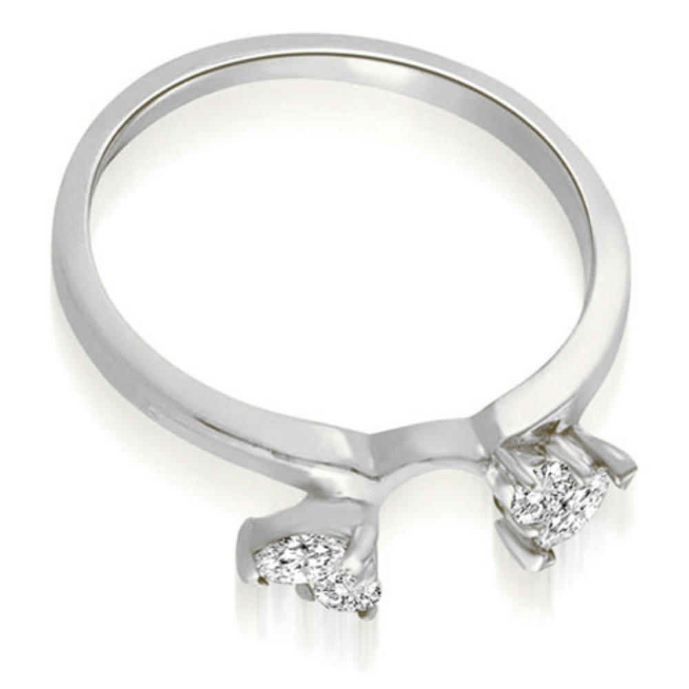 18K White Gold 0.30 cttw  Round And Marquise Diamond Enhancer Wedding Ring (I1, H-I)