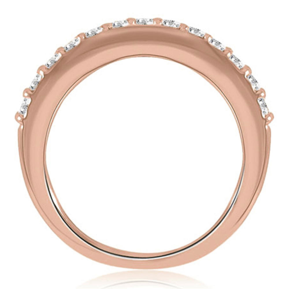 18K Rose Gold 0.21 cttw  Curved Round Cut Diamond Wedding Band (I1, H-I)