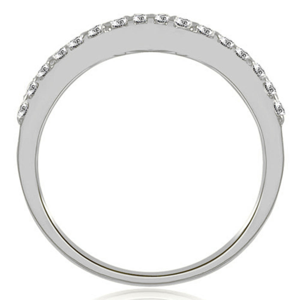 18K White Gold 0.24 cttw  Curved Round Cut Diamond Wedding Ring (I1, H-I)