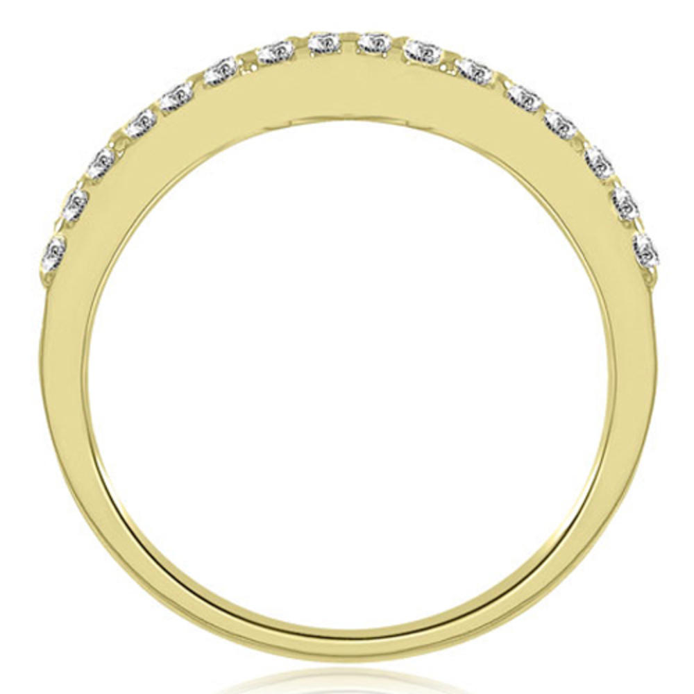 18K Yellow Gold 0.24 cttw  Curved Round Cut Diamond Wedding Ring (I1, H-I)