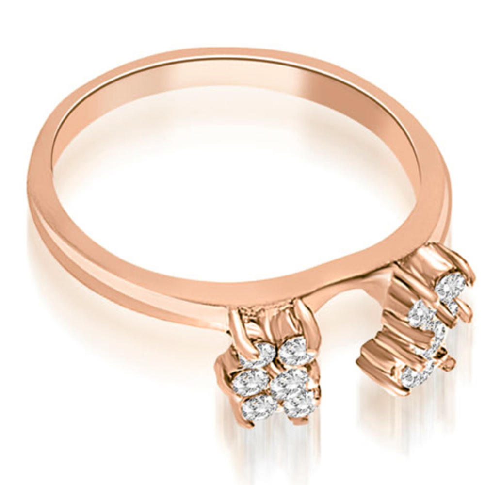 14K Rose Gold 0.35 cttw Round Cut Diamond Solitaire Enhancer Wedding Ring (I1, H-I)