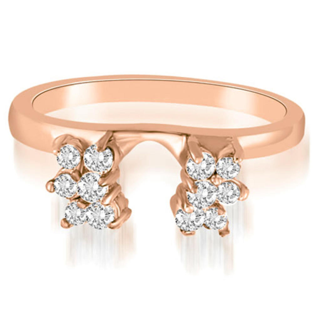 14K Rose Gold 0.35 cttw Round Cut Diamond Solitaire Enhancer Wedding Ring (I1, H-I)