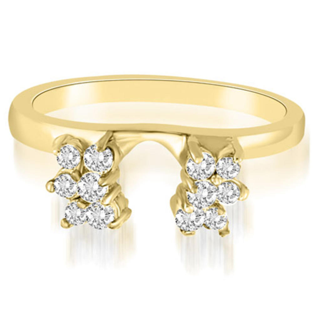 14K Yellow Gold 0.35 cttw Round Cut Diamond Solitaire Enhancer Wedding Ring (I1, H-I)