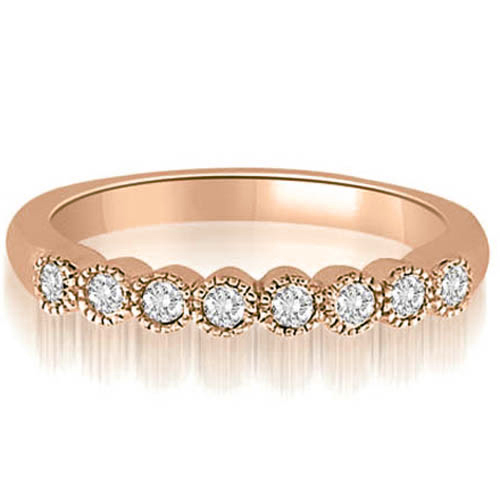 18K Rose Gold 0.25 cttw  Antique Milgrain Round Cut Diamond Wedding Ring (I1, H-I)