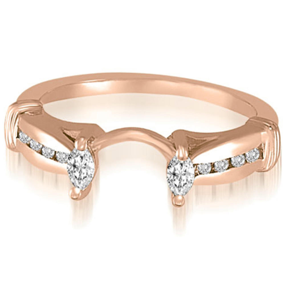 0.36 Cttw Marquise and Round Cut 14k Rose Gold Diamond Wedding Ring