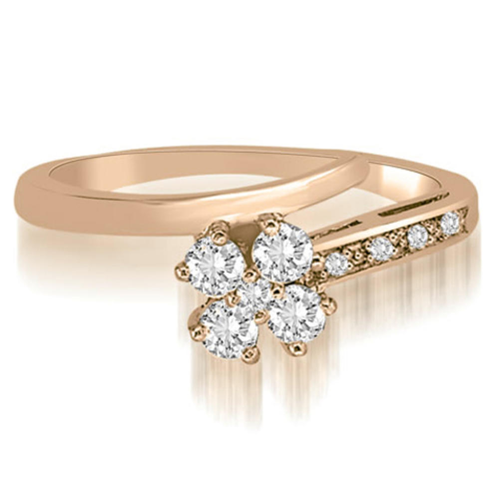 14K Rose Gold 0.35 cttw Flower Cluster Round Cut Diamond Fashion Ring (I1, H-I)