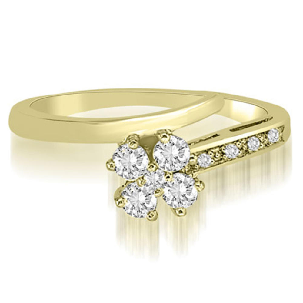 14K Yellow Gold 0.35 cttw Flower Cluster Round Cut Diamond Fashion Ring (I1, H-I)
