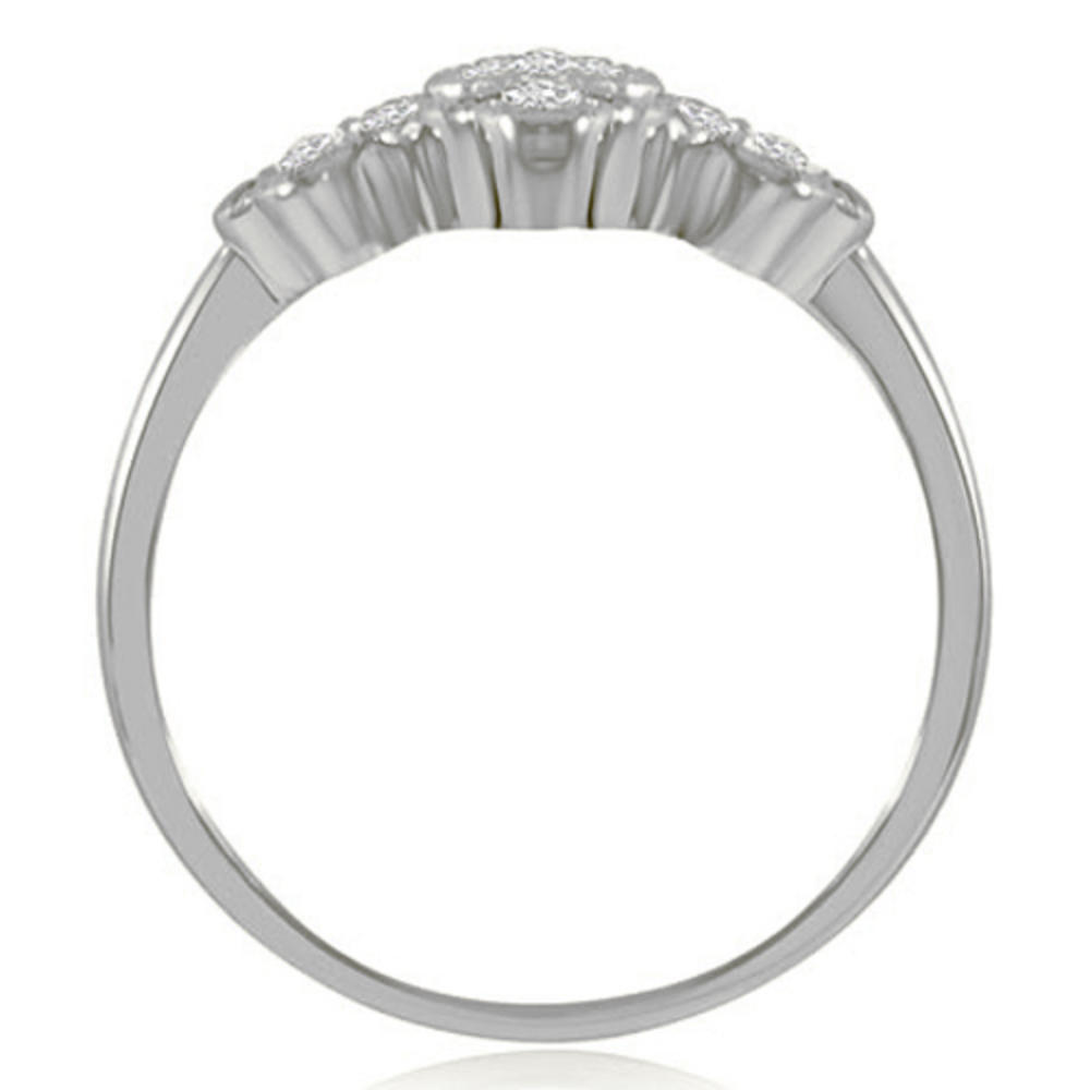 14K White Gold 0.30 cttw  Fancy Milgrain Round Cut Cluster Diamond Ring (I1, H-I)
