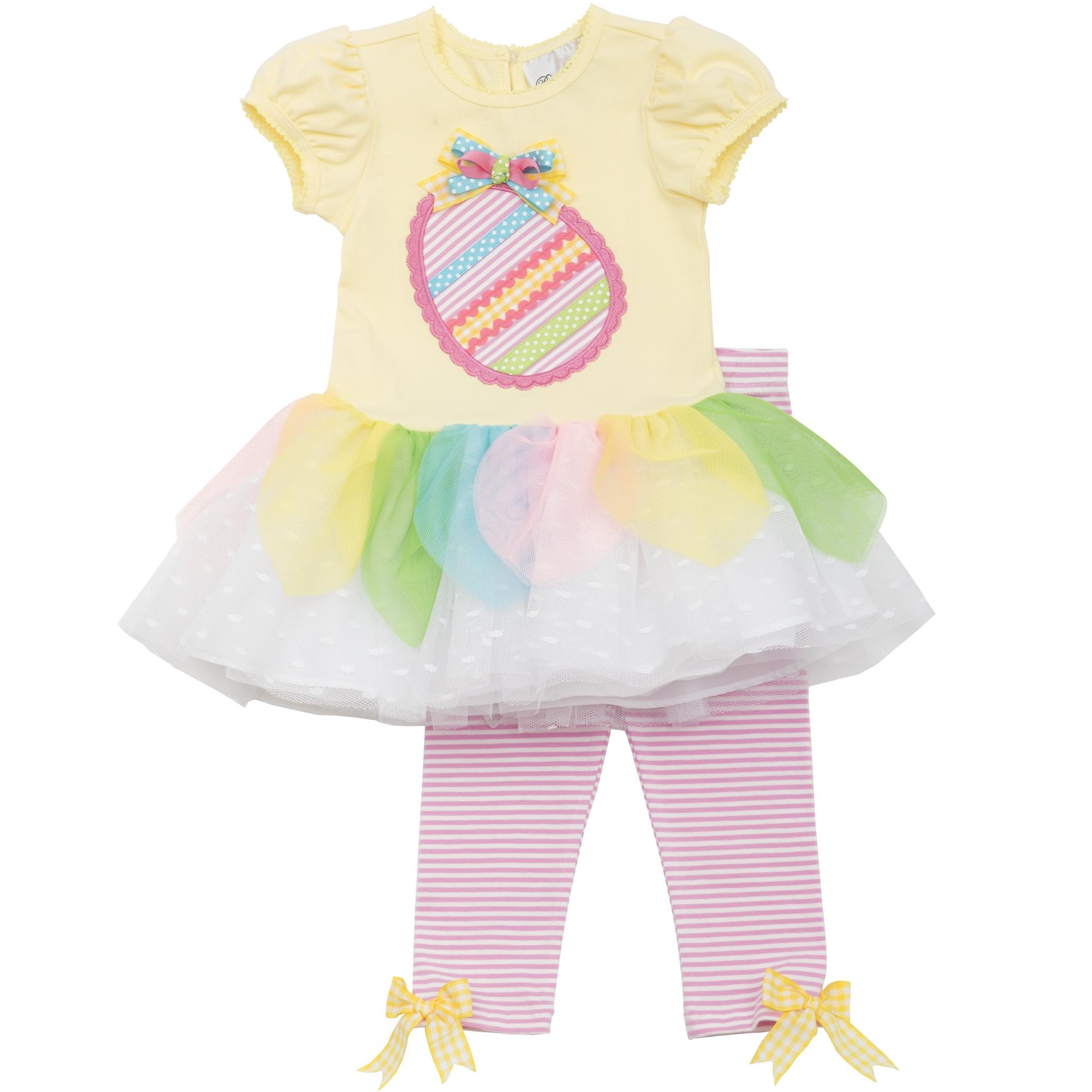 Rare Too Infant & Toddler Girl's Tutu Tunic & Leggings Easter Egg