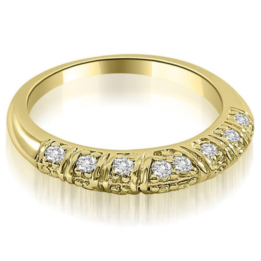 14K Yellow Gold 0.35 cttw Antique Style Round Cut Diamond Wedding Ring (I1, H-I)