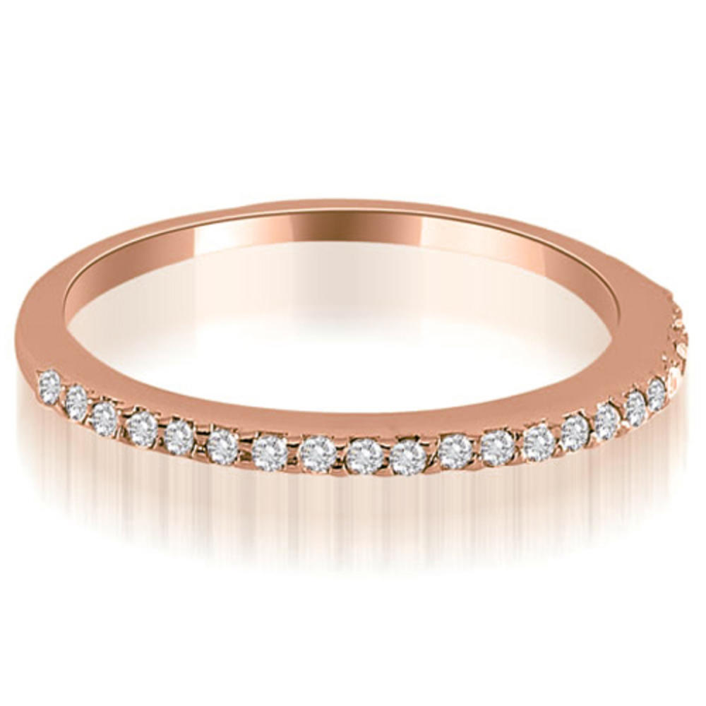0.17 Cttw. Round Cut 18K Rose Gold Diamond Wedding Ring