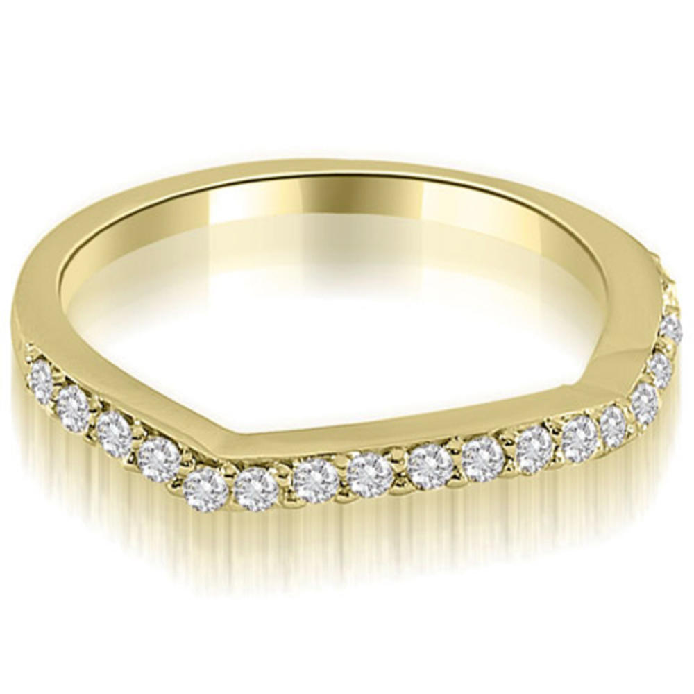 18K Yellow Gold 0.25 cttw Curved Round Cut Diamond Wedding Ring (I1, H-I)