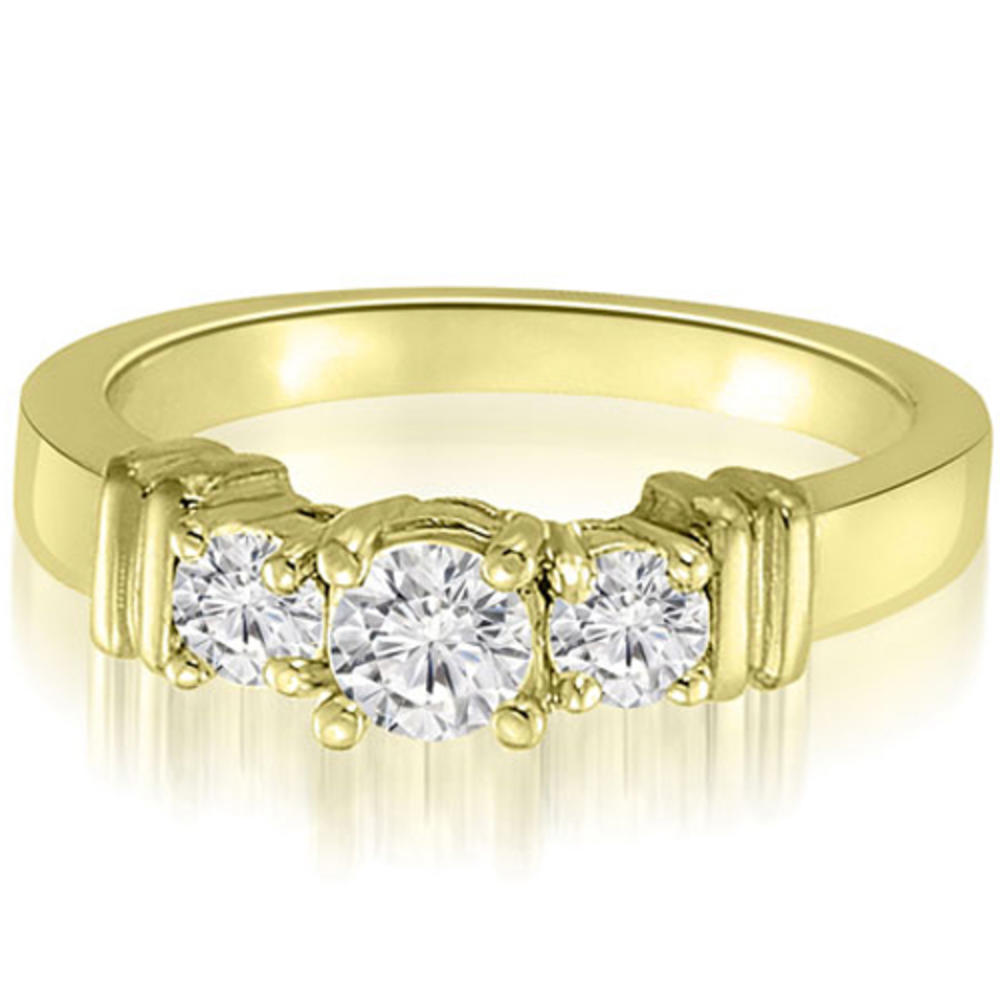 14K Yellow Gold 0.45 cttw  Classic Round Cut Three-Stone Diamond Engagement Ring (I1, H-I)