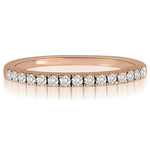 18K Rose Gold 0.25 cttw Round Cut Diamond Wedding Ring (I1, H-I)