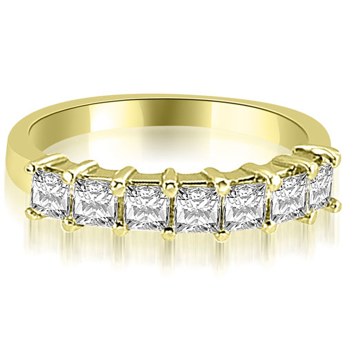 0.70 Cttw Princess-Cut 14K Yellow Gold Diamond Wedding Band