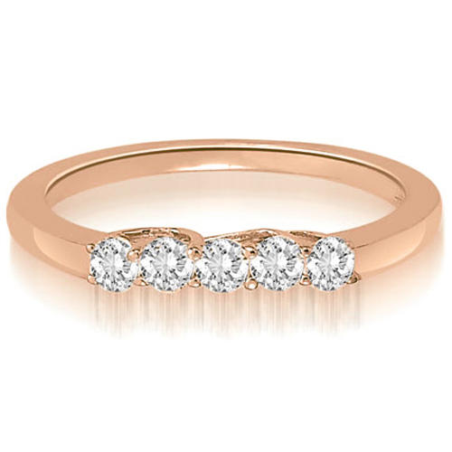 0.25 Cttw Round Cut 18k Rose Gold Diamond Wedding Ring