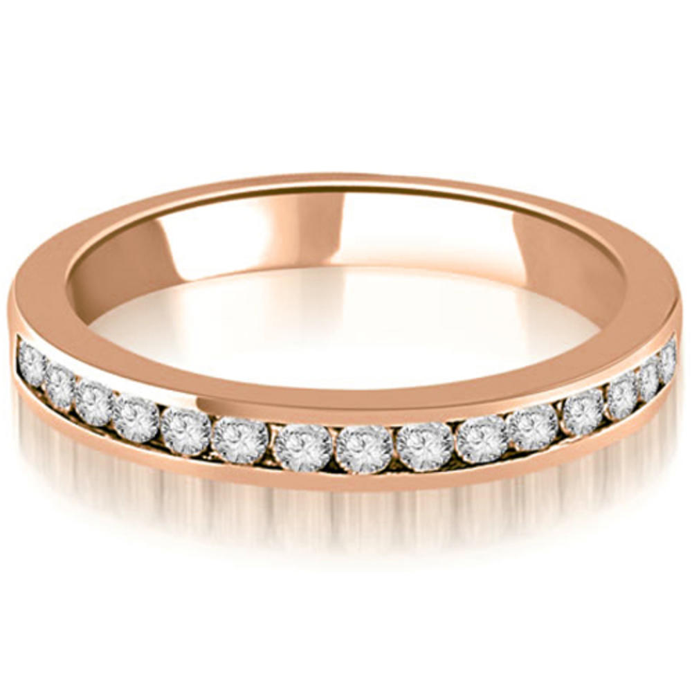 0.50 Cttw Round Channel-Set 18K Rose Gold Diamond Wedding Ring