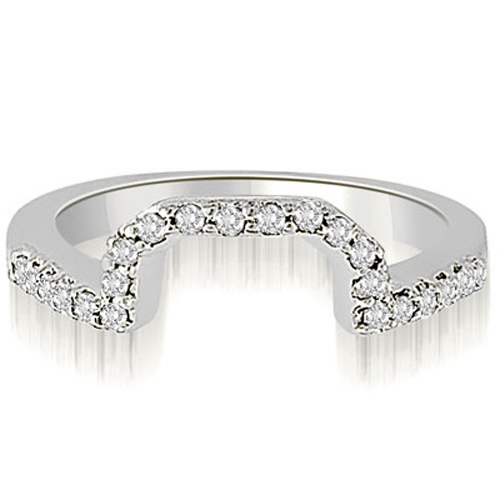 0.20 Cttw Round-Cut White Gold Curved Diamond Wedding Ring