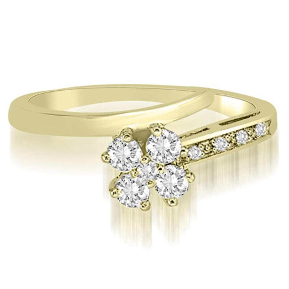 18K Yellow Gold 0.35 cttw Flower Cluster Round Cut Diamond Fashion Ring (I1, H-I)