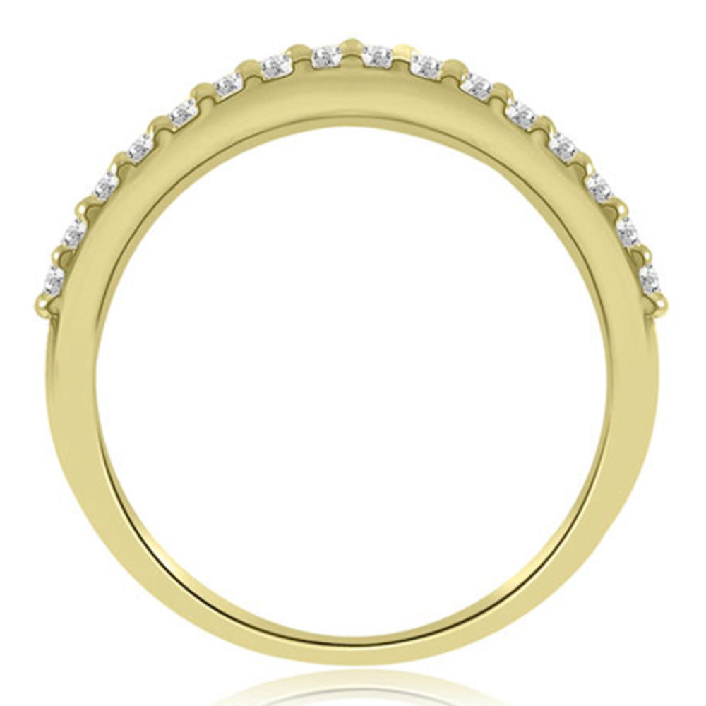 18K Yellow Gold 0.25 cttw Curved Round Cut Diamond Wedding Band (I1, H-I)
