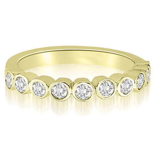 18K Yellow Gold 0.24 cttw  Classic Bezel Round Cut Diamond Wedding Ring (I1, H-I)