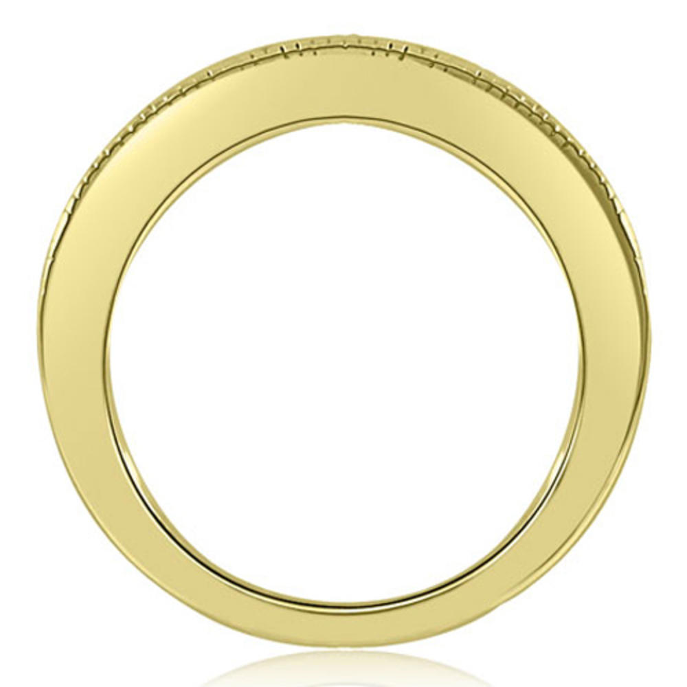 14K Yellow Gold 0.33 cttw  Milgrain Round Cut Diamond Wedding Ring (I1, H-I)