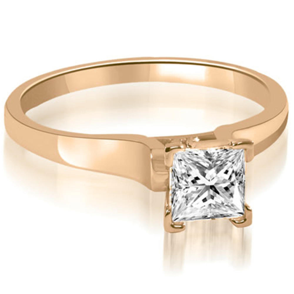 14K Rose Gold 0.45 cttw Stylish V-Prong Solitaire Diamond Engagement Ring (I1, H-I)