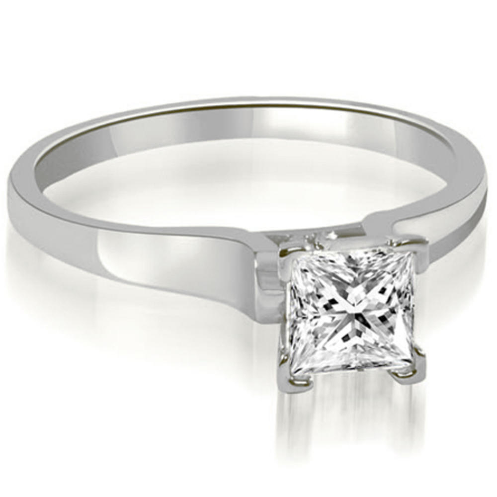 14K White Gold 0.45 cttw Stylish V-Prong Solitaire Diamond Engagement Ring (I1, H-I)